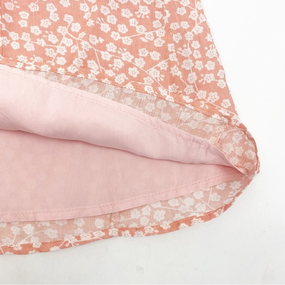 White Fox Boutique Fall Flowers Button Front Mini Dress Blush Pink Ditsy Floral - Picture 8 of 12